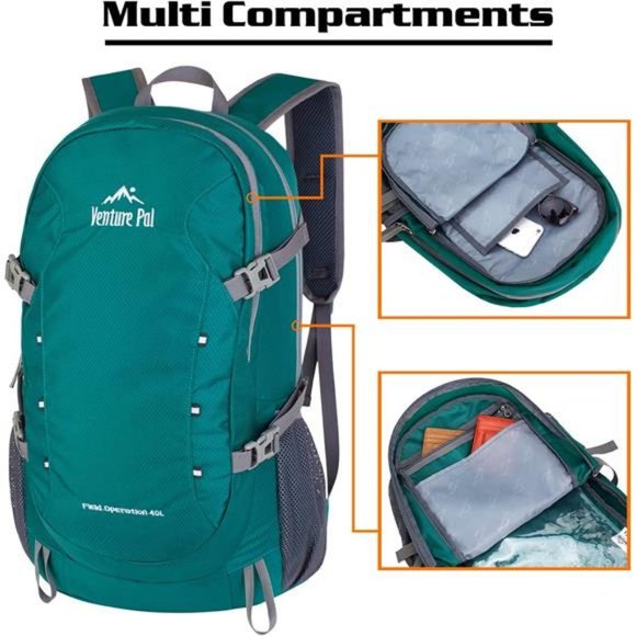 Venture Pal 40L Lightweight Packable Travel Hiking Backpack Daypack